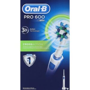 Oral-B PRO 600 CrossAction - Cepillo de dientes eléctrico recargable para brackets ceramicos